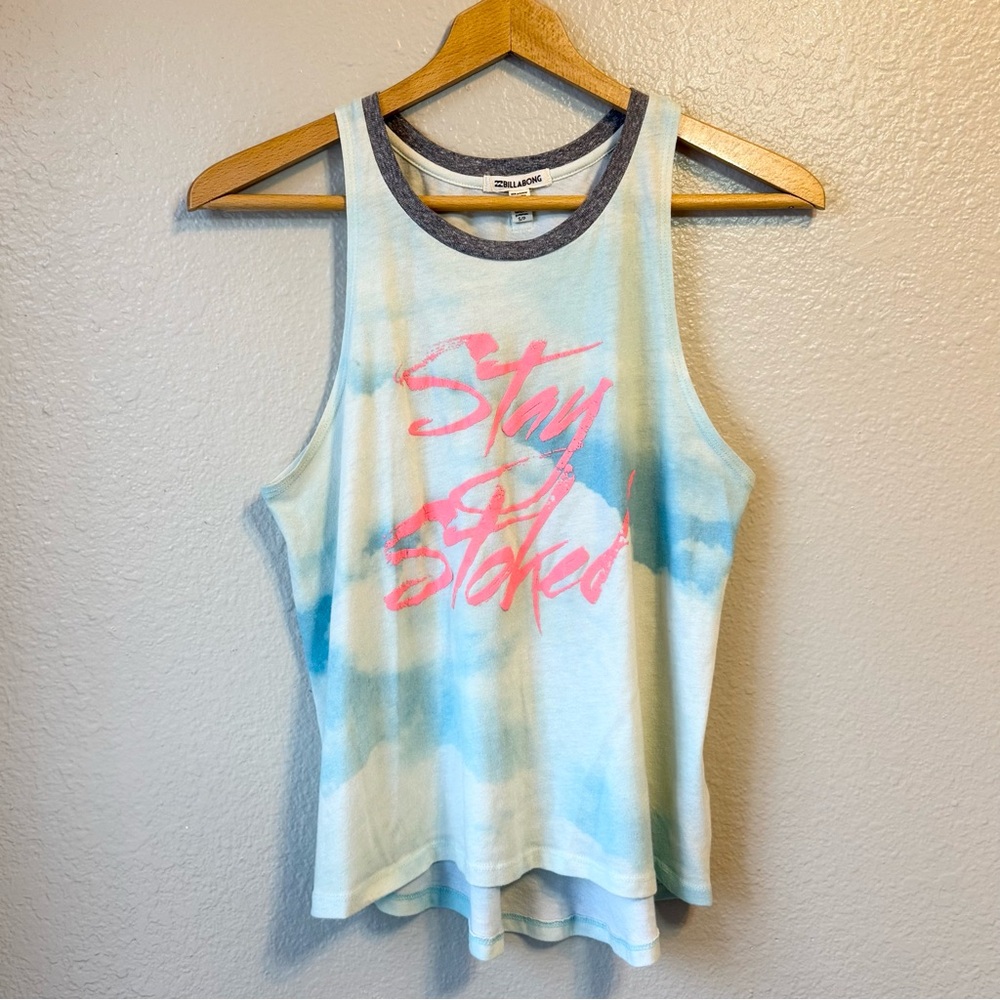 Billabong Stay Stoked Muscle Tee - Blue and Pink Cloud